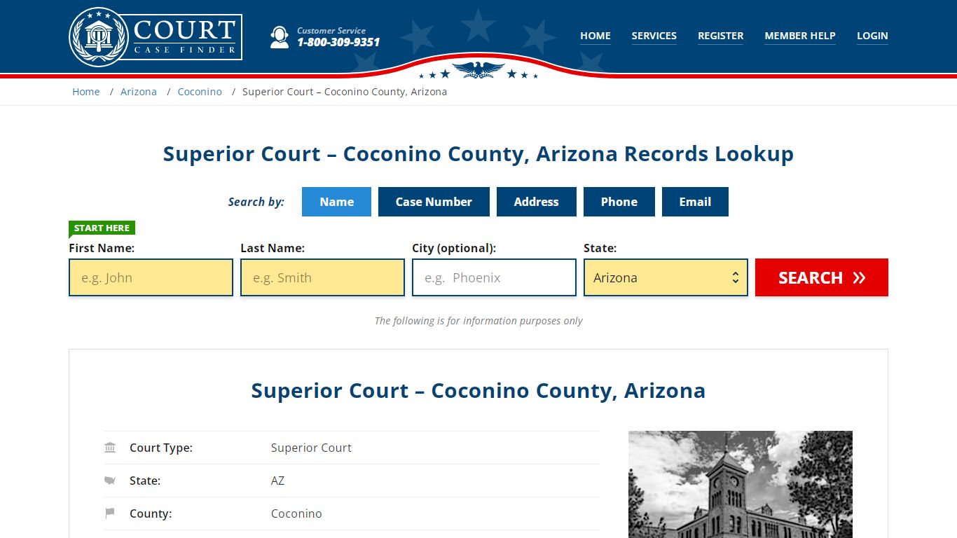 Superior Court – Coconino County, Arizona Records Lookup