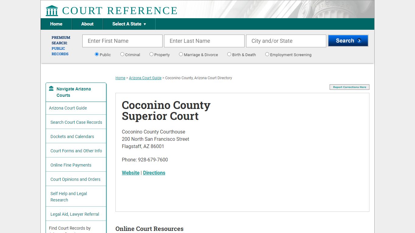 Coconino County Superior Court - Courtreference.com